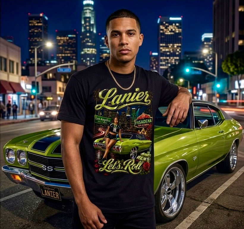 Black “Let’s Roll” Graphic Tee