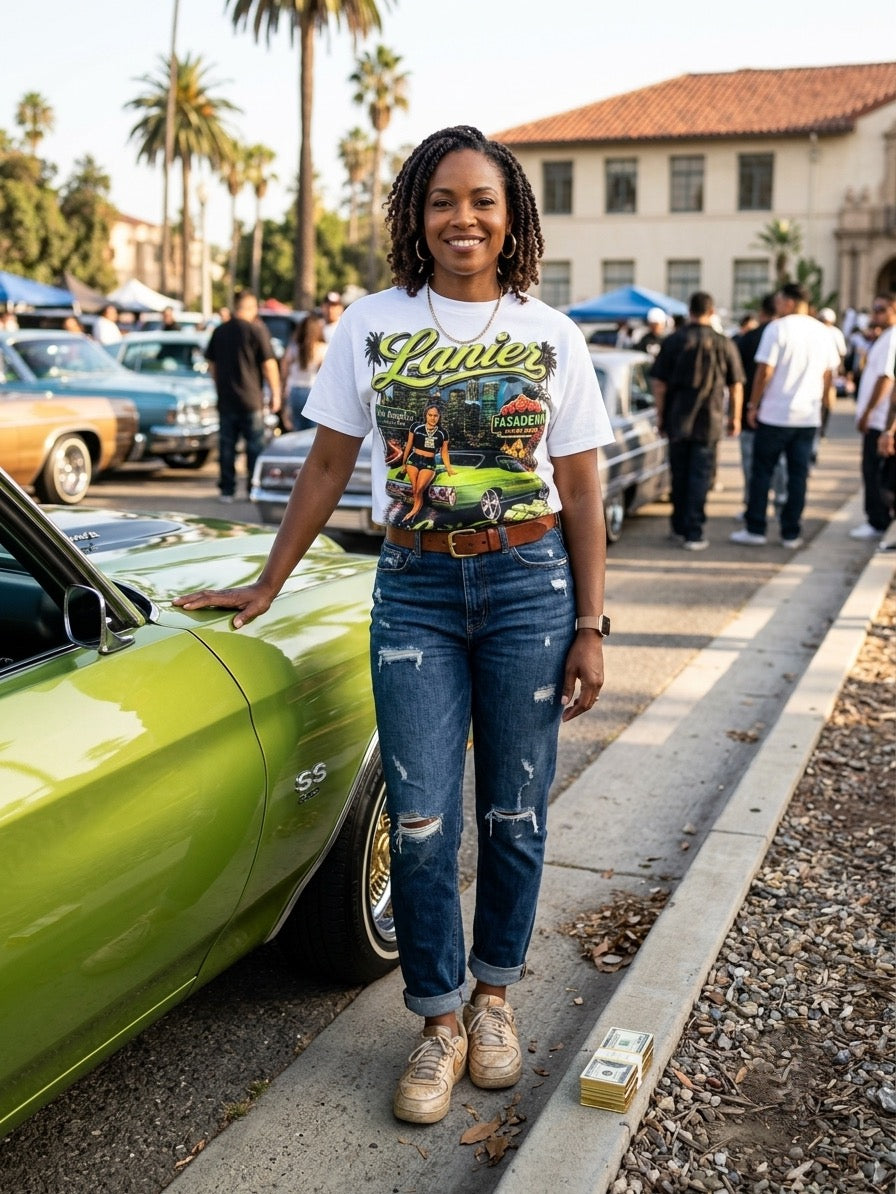 White “Let’s Roll” Graphic Tee