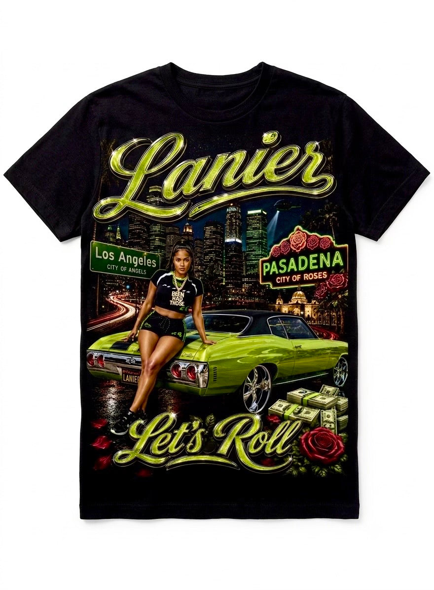 Black “Let’s Roll” Graphic Tee